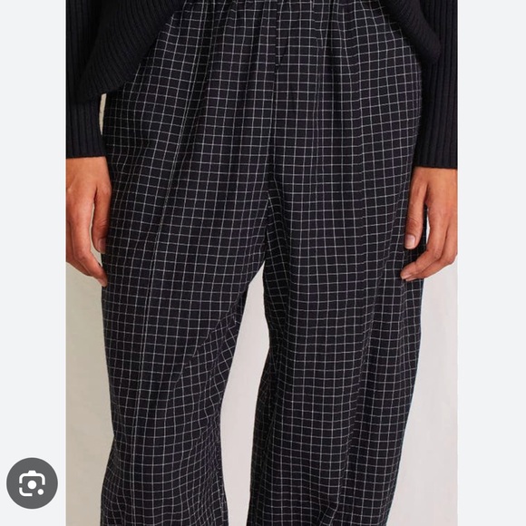 NWT Apiece Apart Zebra Windowpane Plaid Organic Cotton Joggers in XS - Picture 2 of 10